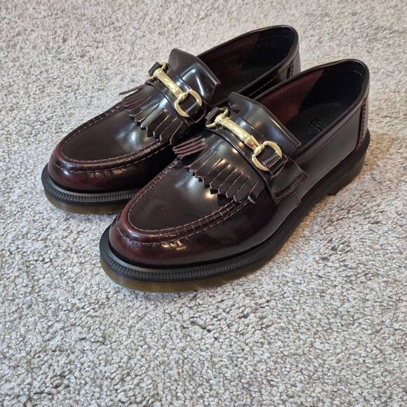 Dr. Martens Women's  Size 7 Adrian Snaffle Leather Loafer 'Cherry Red' - Picture 1 of 6